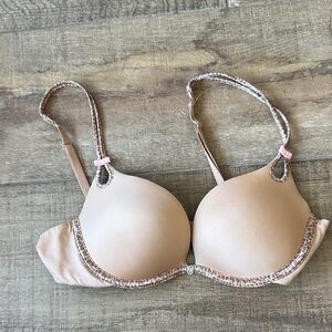 Sexy Little Things Tan Bra with Pink Accents
